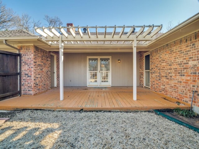 deck with a pergola