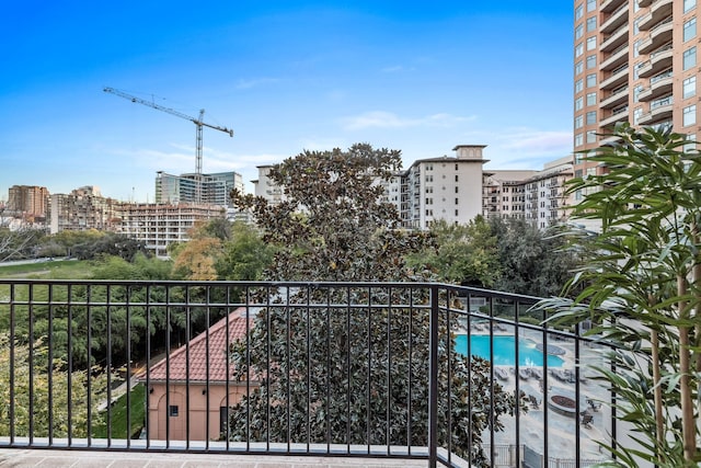 balcony with a city view