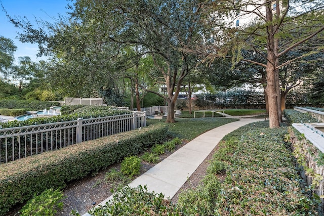 surrounding community featuring fence