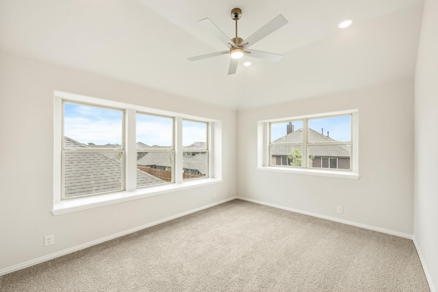 119 Emperor Oak Ct, Balch Springs, TX 75181 - unfurnished room with carpet floors, baseboards, ceiling fan, and recessed lighting