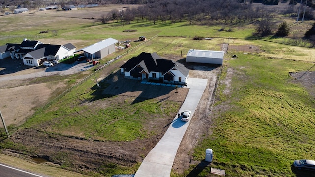 bird's eye view with a rural view