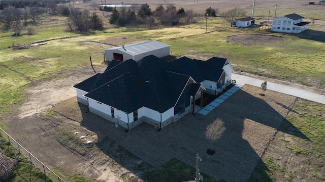 drone / aerial view with a rural view