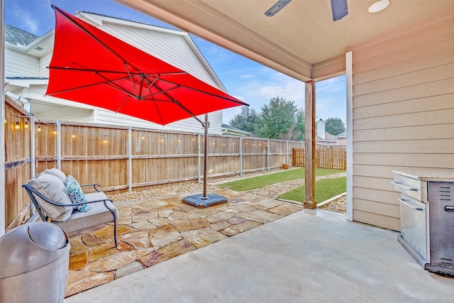 view of patio / terrace with a fenced backyard