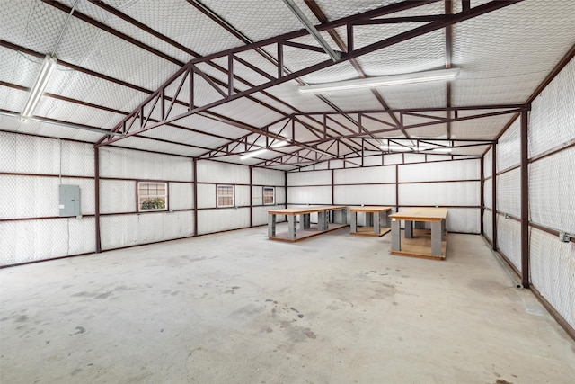 garage featuring metal wall