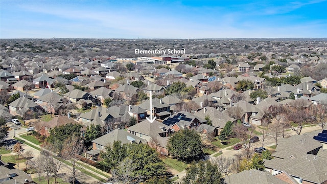 aerial view with a residential view