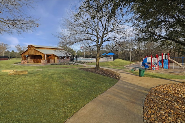 view of yard with playground community