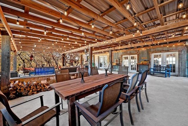 dining area featuring french doors