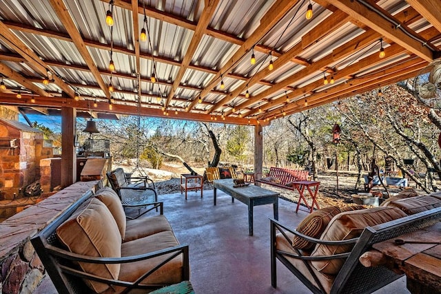 view of patio with outdoor lounge area