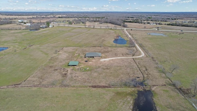 aerial view with a rural view