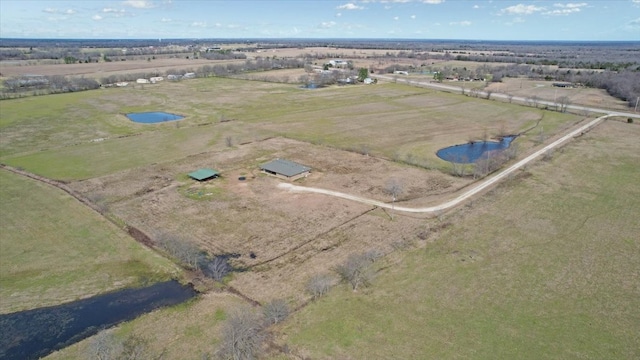 drone / aerial view with a rural view