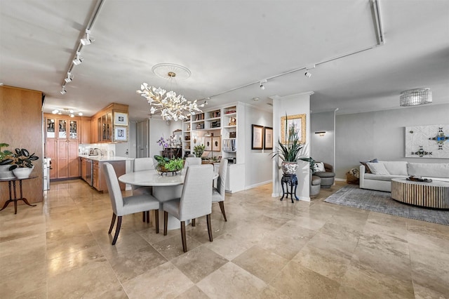 dining area with rail lighting