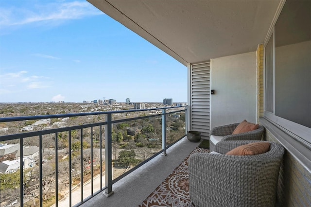 balcony with a view of city