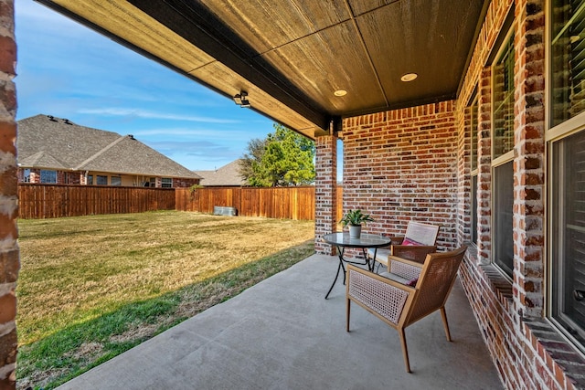 view of patio / terrace featuring a fenced backyard