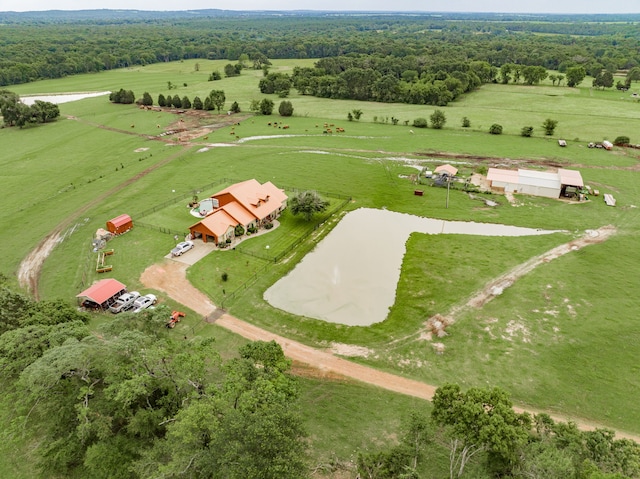 aerial view featuring a rural view