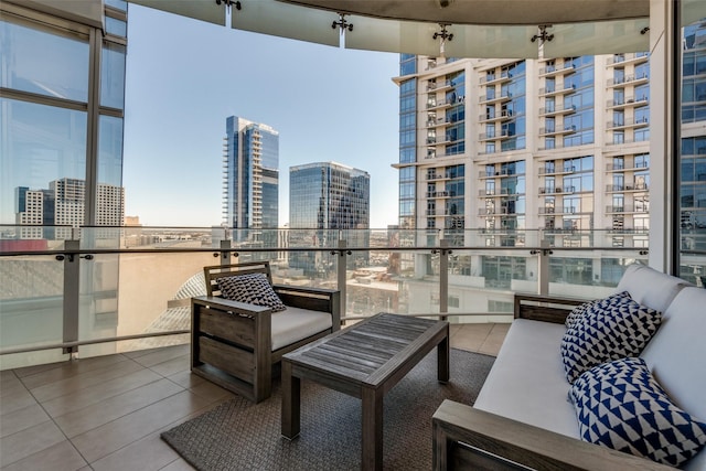 balcony featuring a view of city