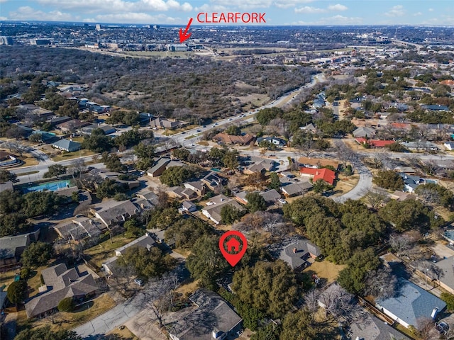 bird's eye view featuring a residential view