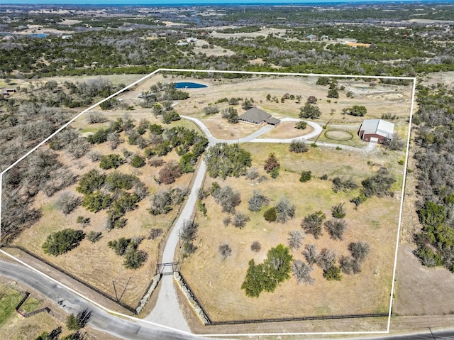 aerial view featuring a rural view