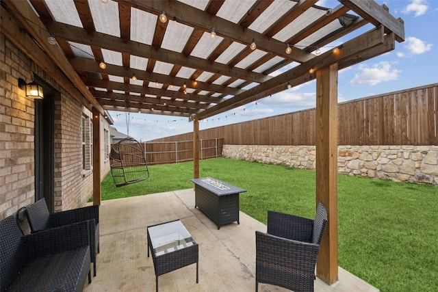 view of patio / terrace featuring a fenced backyard