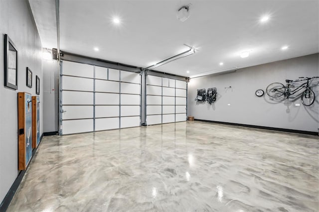 garage featuring baseboards