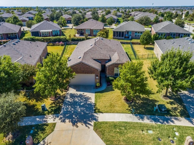 aerial view with a residential view