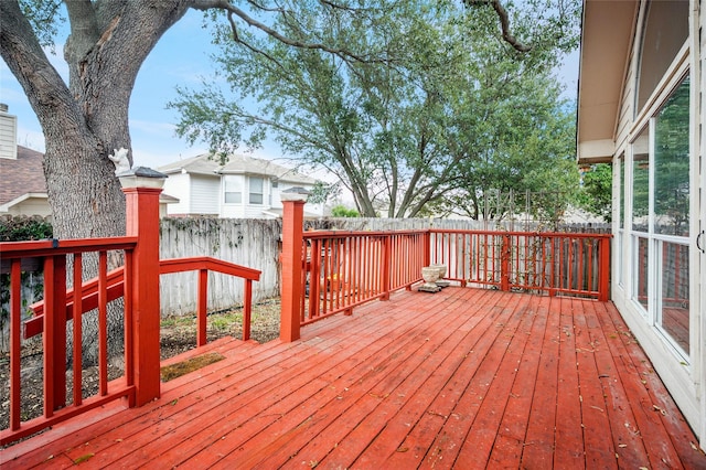 deck featuring fence