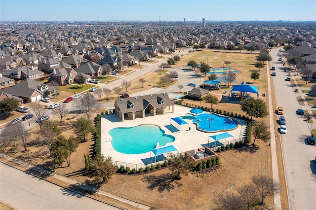 aerial view featuring a residential view