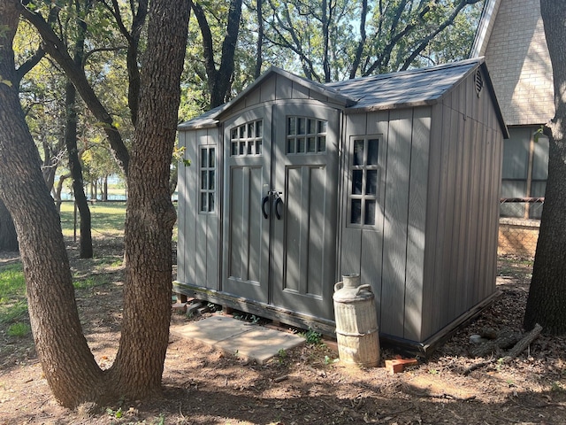 view of shed