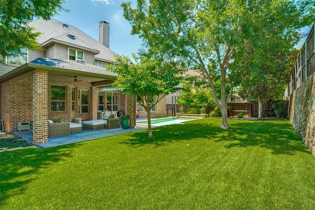 4301 Whitley Place Dr, Prosper, TX 75078 - view of yard featuring an outdoor living space and a patio