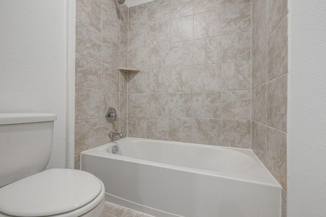 1336 Sheltola Way, Fort Worth, TX 76052 - bathroom with a textured wall, washtub / shower combination, and toilet