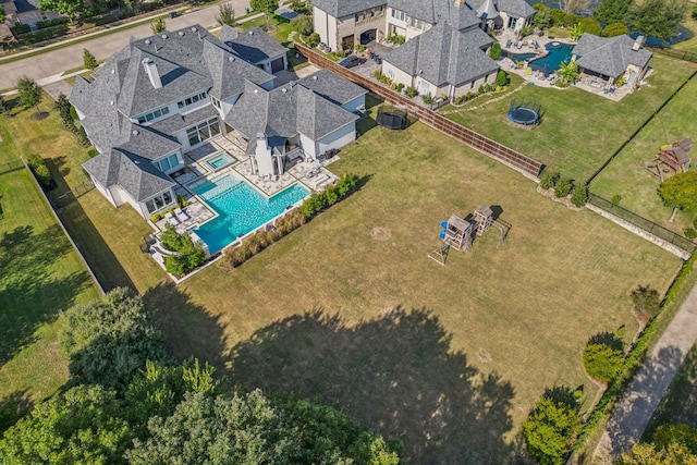 aerial view with a residential view