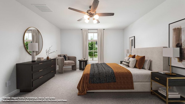 4343 Hudson St, Fate, TX 75087 - bedroom with light colored carpet and a ceiling fan