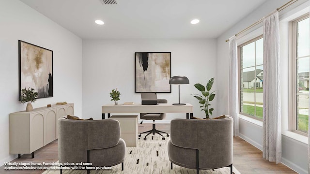 4343 Hudson St, Fate, TX 75087 - office featuring wood finished floors and recessed lighting
