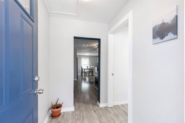 1309 Nugent St, Bowie, TX 76230 - entryway with light wood-style floors and baseboards