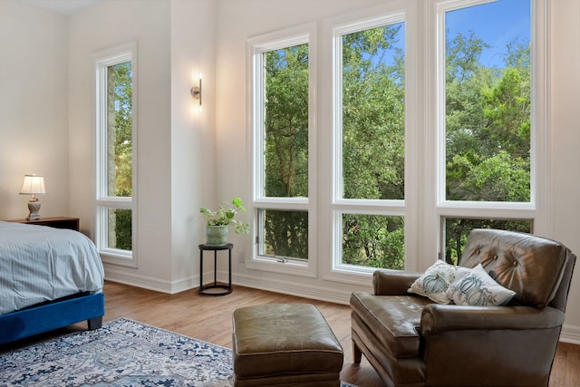 bedroom featuring baseboards and wood finished floors