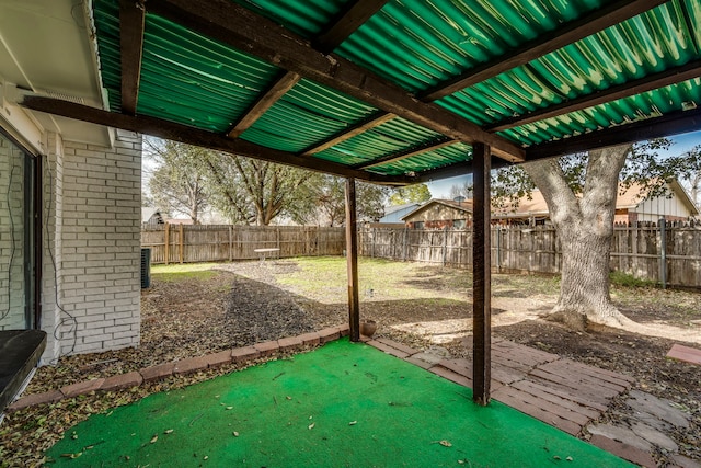 view of patio with a fenced backyard