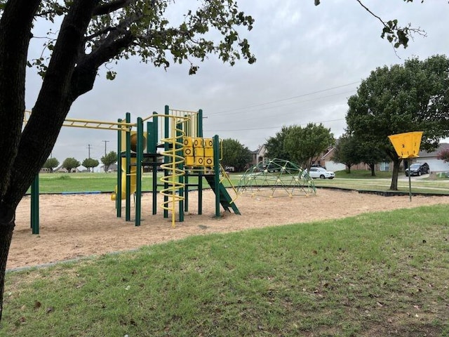 communal playground with a yard