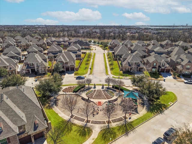 aerial view featuring a residential view