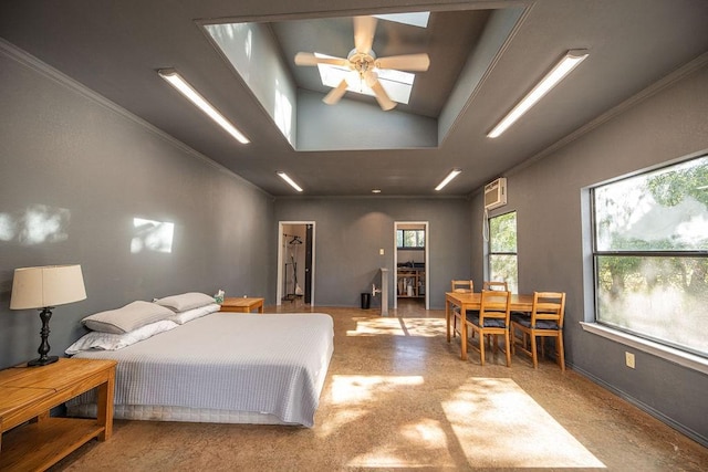 bedroom featuring ornamental molding and baseboards