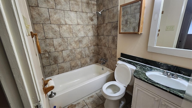 437 W Grenoble Dr, Grand Prairie, TX 75052 - full bathroom with shower / bathtub combination, vanity, toilet, and tile patterned floors
