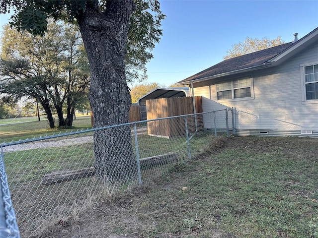 view of yard with fence