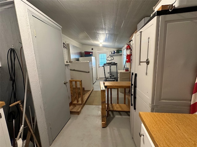 kitchen with concrete floors