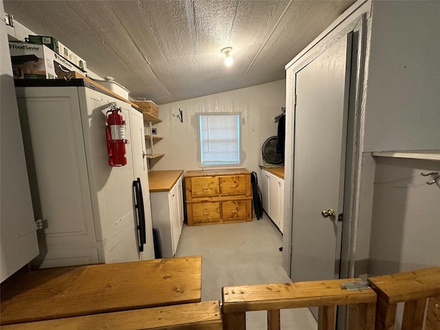 kitchen with open shelves