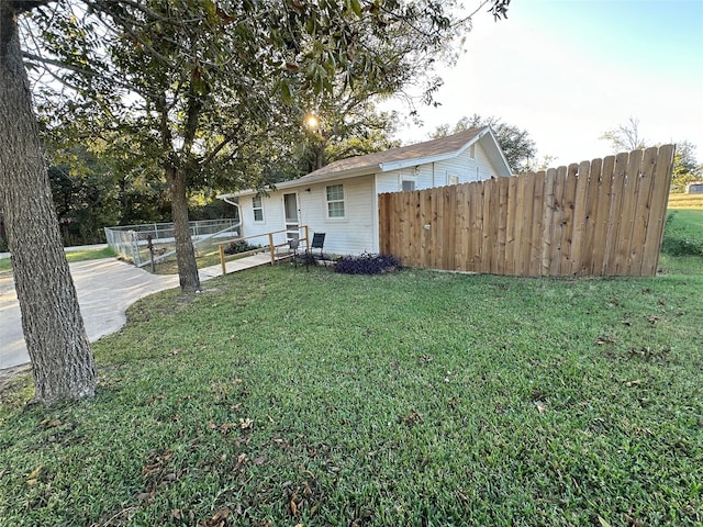 view of yard featuring fence