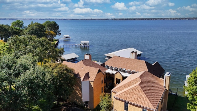 exterior space featuring a water view
