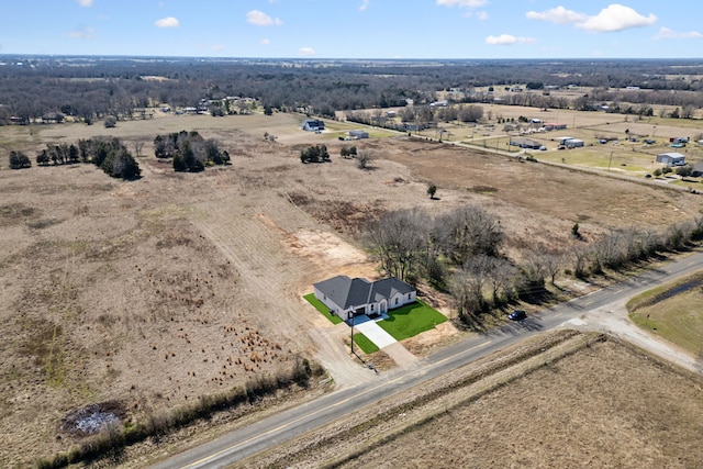 aerial view with a rural view