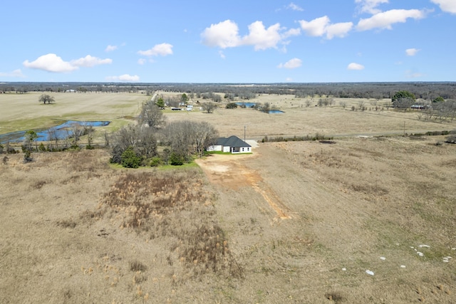 drone / aerial view with a rural view