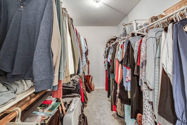 spacious closet with carpet flooring