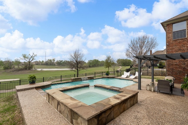 6502 Lakecrest Dr, Sachse, TX 75048 - view of pool featuring an in-ground hot tub, a patio area, and a fenced backyard