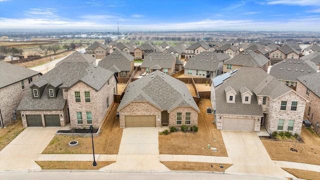 bird's eye view with a residential view