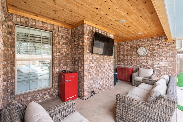 interior space featuring an outdoor living space